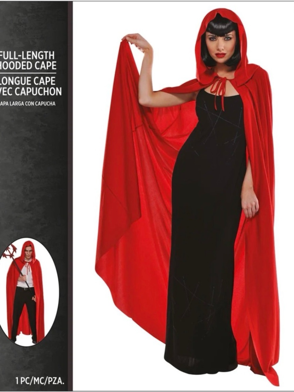 Party City Red Full-Length Hooded Cape